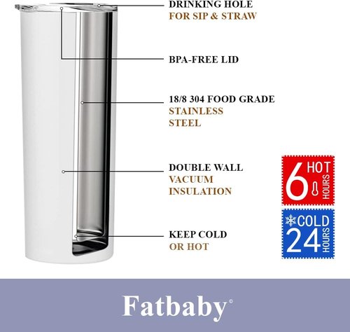 Fatbaby Retirement Gifts for Women,Happy Retirement Travel Tumbler Cup,Retired Gifts for Women Coworker,Vacuum Insulated Stainless Steel Skinny Tumbler With Lid and Straw 20oz