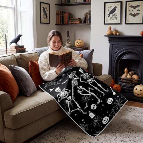 Halloween Skeleton Bath Towel Set - Skull Variation, Gothic Bathroom Decor