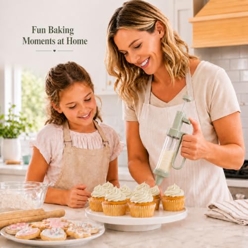 Piping Gun Set with Clear Dispenser, 7-Piece Cake Decorating Kit for Pastry & Cupcake
