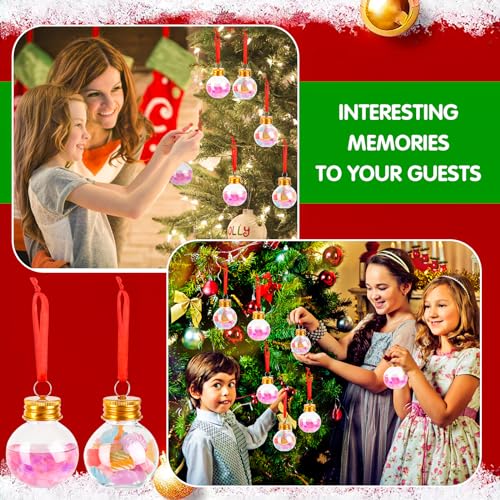 50ml Christmas Booze Balls Set - Fillable Holiday Tree Ornaments, Clear Plastic