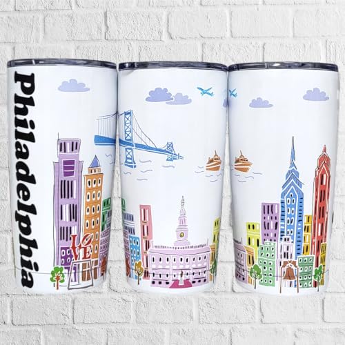 Philadelphia City Themed 20oz Insulated Tumbler - Stainless Steel Travel Mug