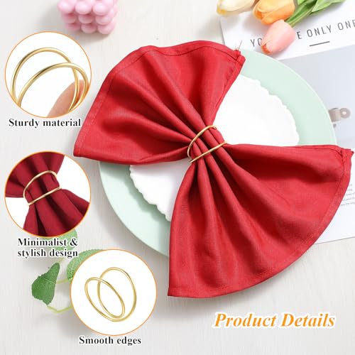 Gold Napkin Rings Bulk Set - Elegant Spiral Metal Holders for Weddings & Parties