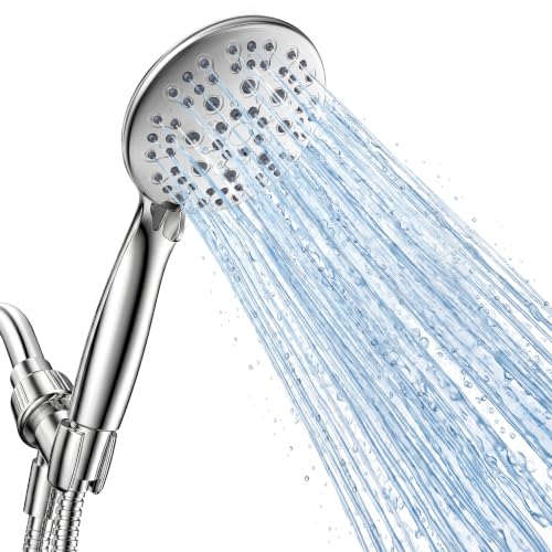 JDO High Pressure Handheld Shower Head - Silver, 6 Spray Modes