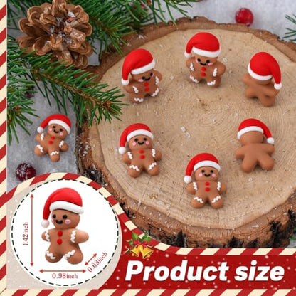 Mini Christmas Gingerbread Man Figurine Set - 50 Pcs Holiday Decor