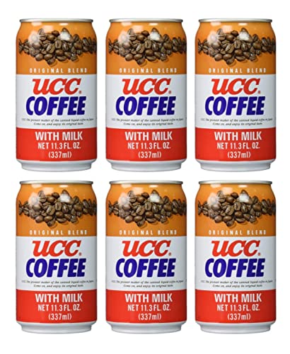 UCC Original Blend Coffee With Milk, Ready To Drink Coffee, Imported from Japan, 11.3 oz (Pack of 6)