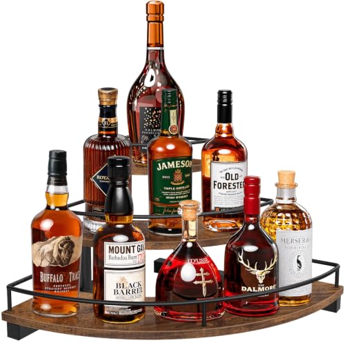 Corner Liquor Bottle Display Shelf - 3-Tier Coffee Syrup Organizer