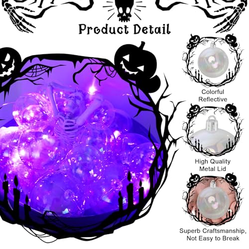 60PCS Iridescent Clear Ornament Balls Set - Halloween & Christmas Decor