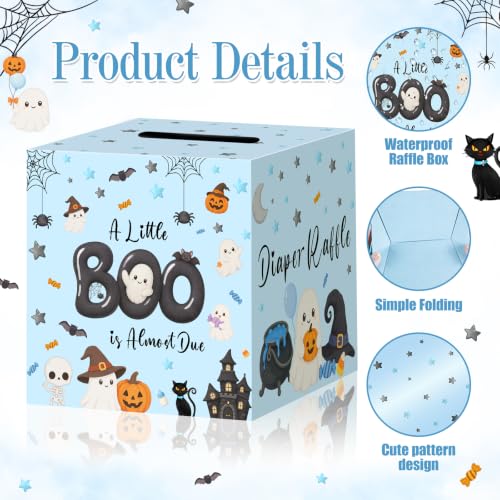 Halloween Baby Shower Diaper Raffle Box & Tickets - Ghost Pumpkin Bat Design