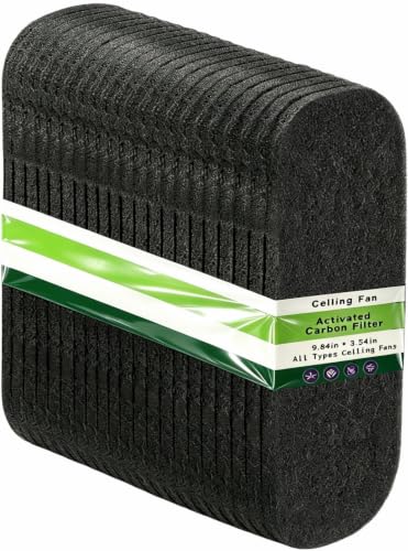 20-Pack Ceiling Fan Filter with Activated Carbon - Black Variation