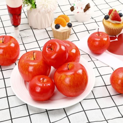 Fake Red Apples Set of 16 for Home Decor and Kitchen Displays
