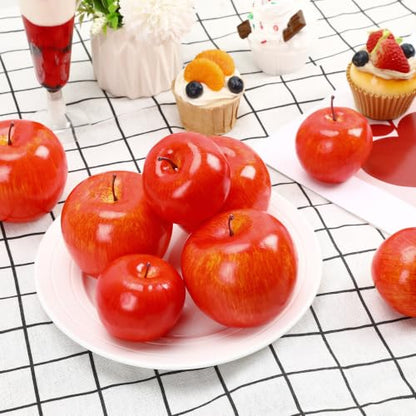 Fake Red Apples Set of 16 for Home Decor and Kitchen Displays