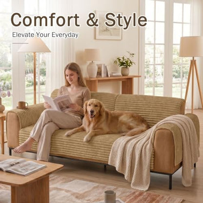 Waterproof Couch Cover for Dogs - Non-Slip Pet Sofa Protector, 36x71 Inches - Camel, 1 Piece