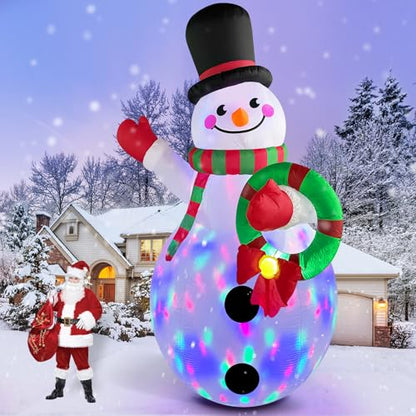 Danxilu 14FT Christmas Inflatable Snowman with LED Lights - Outdoor Holiday Decor