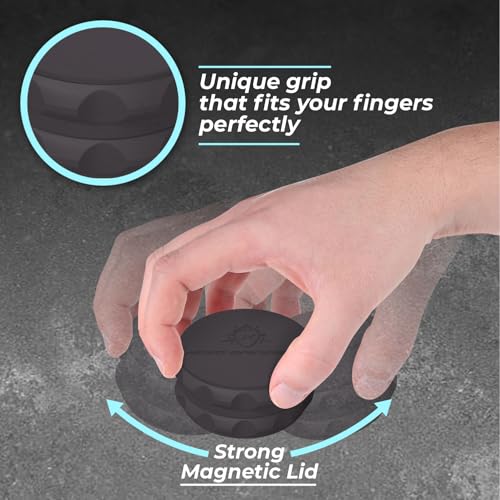 Kozo 2.5-Inch Strong Grip Spice Grinder with Magnetic Lid - Black
