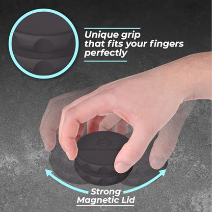 Kozo 2.5-Inch Strong Grip Spice Grinder with Magnetic Lid - Black