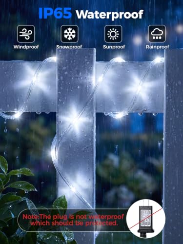 165FT Connectable LED Rope Lights with Remote Control - Cool White