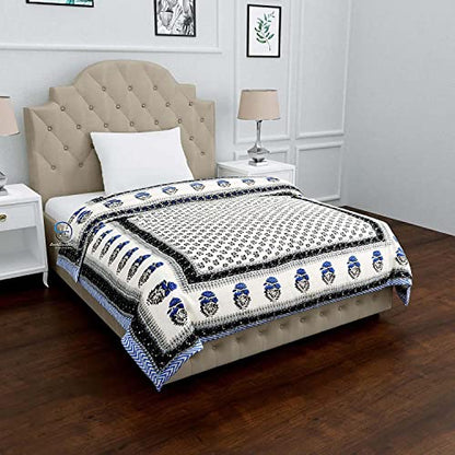 Traditional Jaipuri Printed Cotton Quilt - Light Weight Single Bed Razai - Design 5