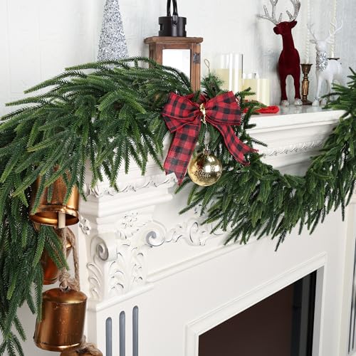 6 FT Realistic Christmas Pine Garland Artificial Greenery for Indoor Outdoor Holiday Decor