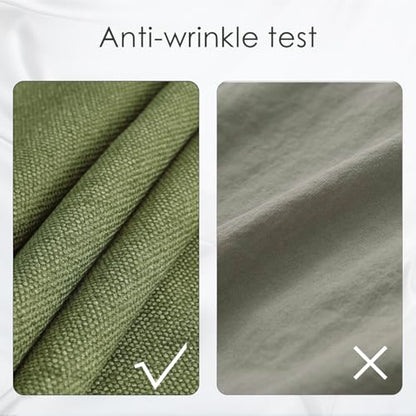 Waterproof Linen Look Rectangle Table Cloth 57x118 Inches Moss Green - Durable & Easy Care