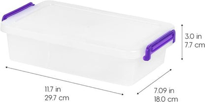 IRIS USA Craft Storage Container Bins - 3 Qt. Clear Organizer Totes with Lids | 10 Pack, Stackable Design