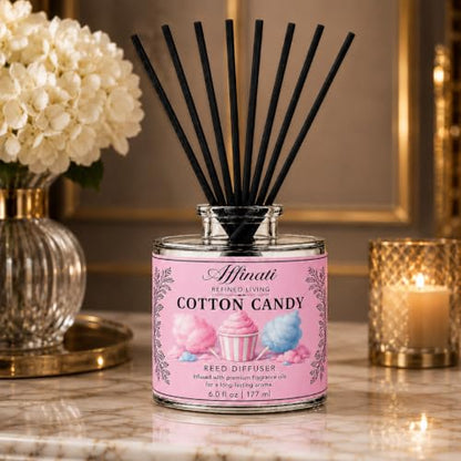 Affinati Cotton Candy Reed Diffuser - Highly Fragrant Home Fragrance