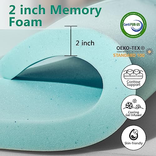 King Size Memory Foam Mattress Topper 3 Inch Ultra Soft Breathable Gel Foam