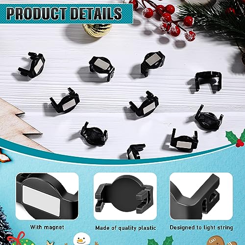 200 Pieces Magnetic Christmas Light Clips for C9 Bulbs - Black Square