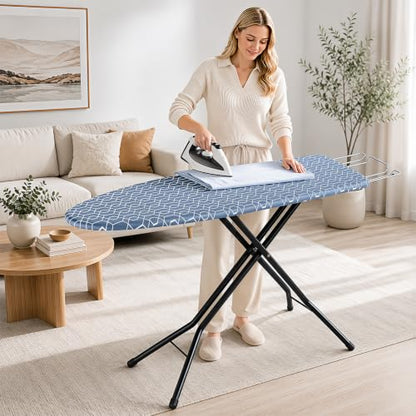 Foldable Ironing Board Full Size 43x13, 7-Level Height Adjustment - Blue