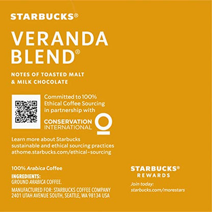 Starbucks Veranda Blend Blonde, K-Cup Portion Pack for Keurig K-Cup Brewers, 10-Count (Pack of 2)