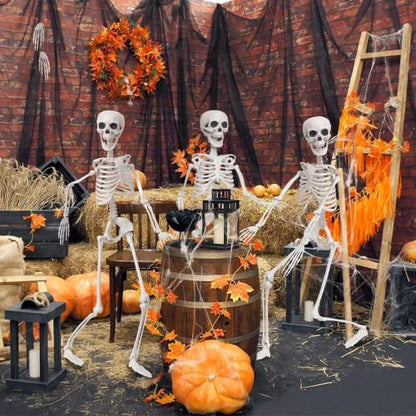 3Ft Life Size Posable Skeleton for Halloween Decorations - Realistic Full Body Design