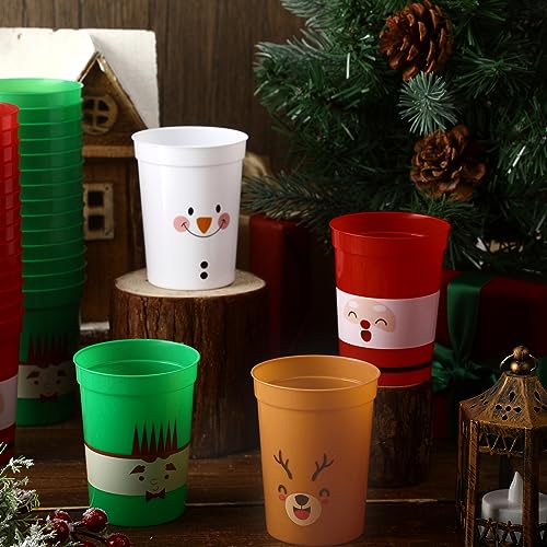 120 Pcs Christmas Plastic Cups 8 oz Reusable Stadium Cups for Holiday Parties - Variation of THIS listing