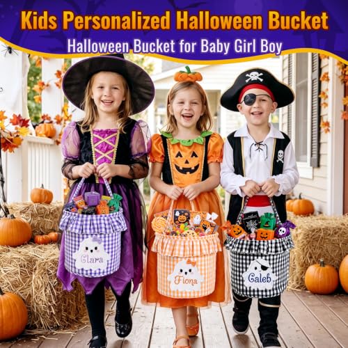 Personalized Halloween Candy Bag for Kids - Custom Embroidered Name