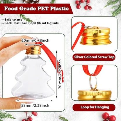 36 Pcs Clear Christmas Drink Bottle Ornaments 50ml Festive Decor