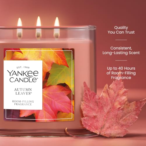 Autumn Leaves Scented Candle - 14.5oz 3-Wick Fall Fragrance - Yankee Candle