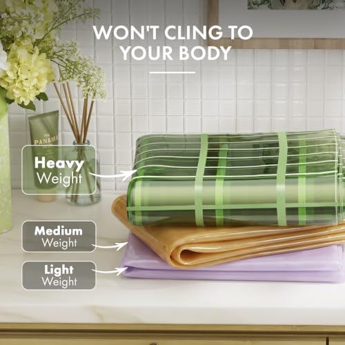Heavy Duty Clear Shower Curtain Liner with Grid Pattern, 72x72 Inches, Green - Pack of 1