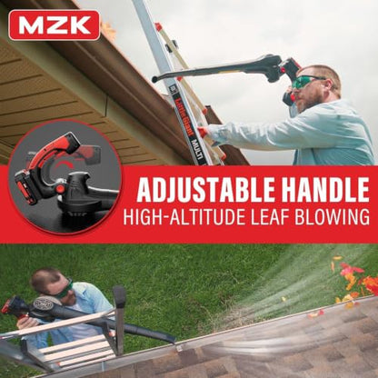MZK 20V Cordless Leaf Blower - Red, Lightweight, Battery-Powered Yard Cleaner