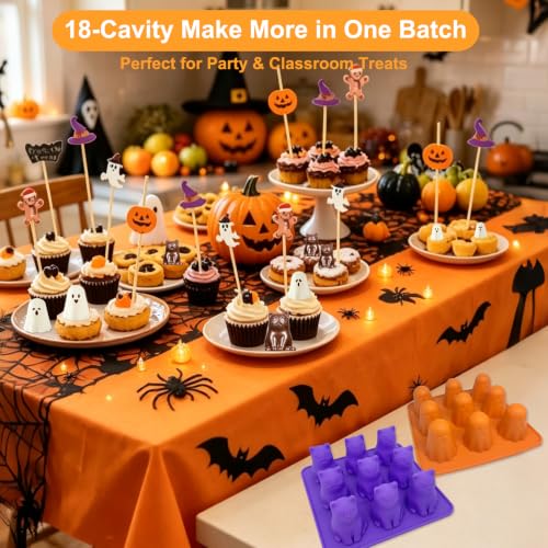 Halloween Ghost Silicone Mold 2 Pack - 3D Candy, Chocolate, Gummy & Dessert Maker