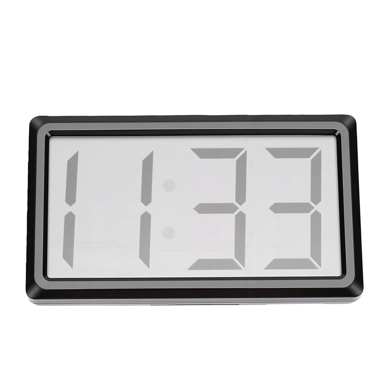 Small Digital Clock - Magnetic, 12-Hour Display, Portable Lightweight Desk Clock (Black)