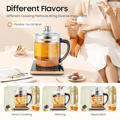 Electric Glass Kettle with Temperature Control 1.8L — Multi-Function Tea & Food Maker