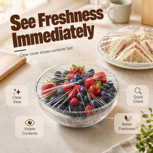 Disposable Food Cover Set 100 White Elastic Bowl Covers - Food Storage