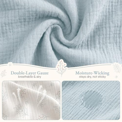 BabyBond Muslin Bassinet Sheet Fitted for Baby Blue – Soft & Breathable 2 Pack