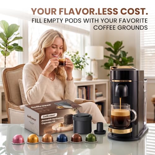 105 Count Reusable Nespresso Vertuo Pods Kit with Aluminum Foil Seals & Accessories