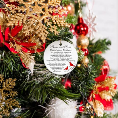 Memorial Cardinal Christmas Ornament Gift for Mom and Dad