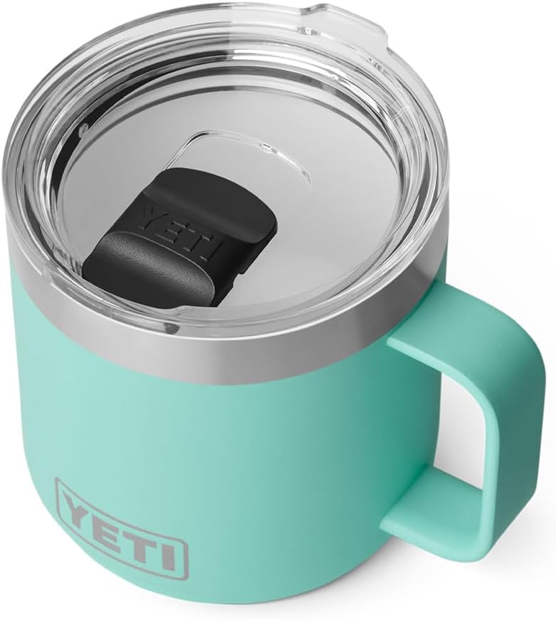 YETI Rambler 14 oz Vacuum Insulated Ceramic Lined Stackable Mug - Seafoam Color with MagSlider Lid