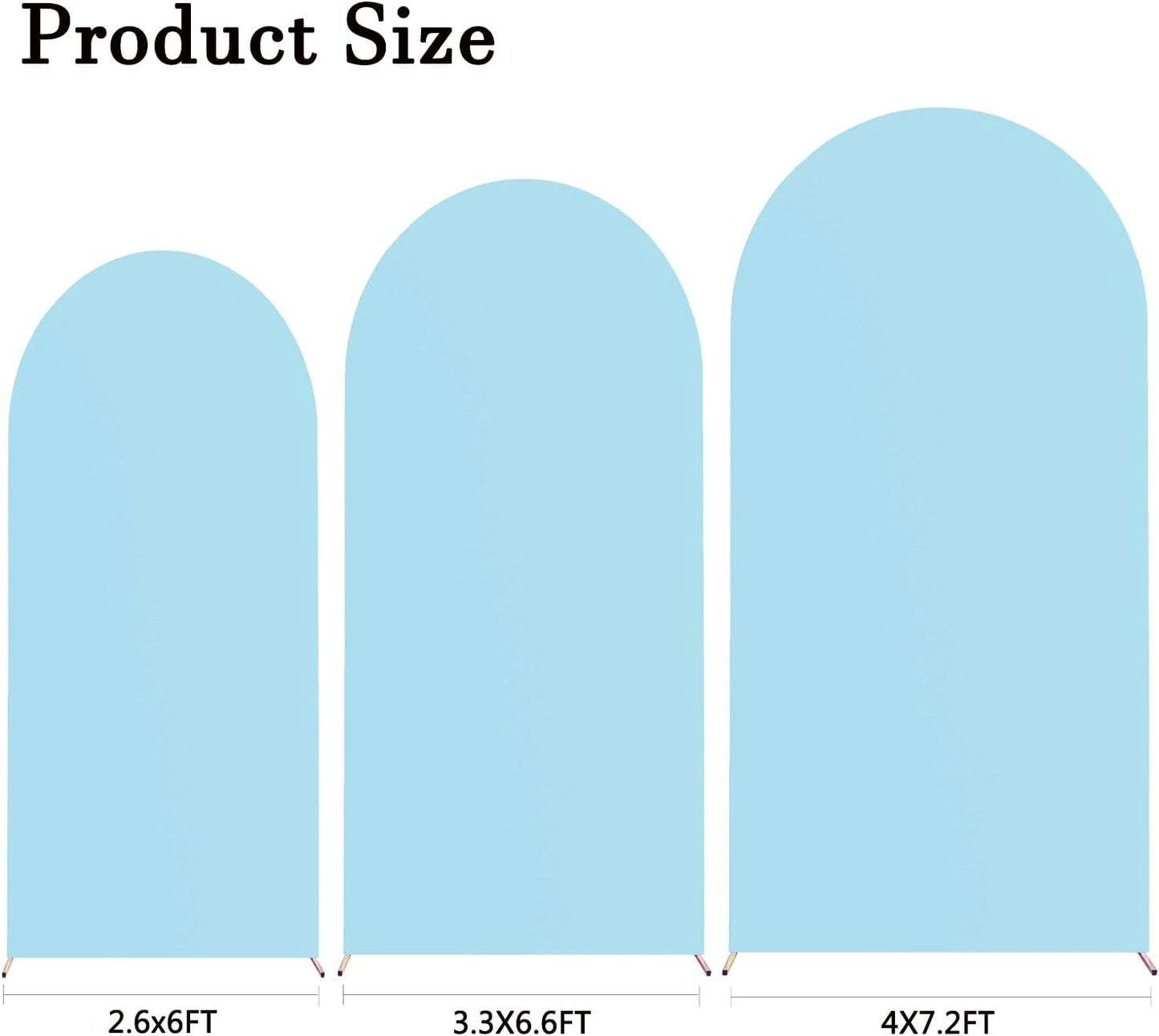 Skiennix 7.2 FT Light Blue Arch Backdrop Cover - Fitted Spandex for Weddings & Events