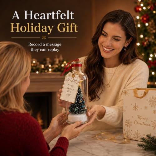 2 Pack Recordable Christmas Tree in a Bottle Ornaments - Personalized Holiday Decor