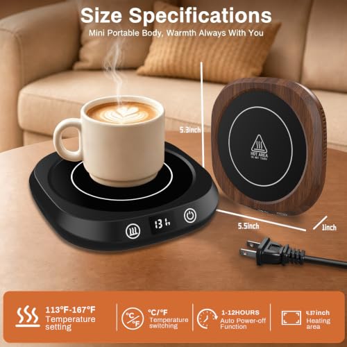 BrewTherm 2-in-1 Coffee & Candle Warmer - 5 Temp Settings, Auto Shut Off (Black)