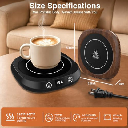 BrewTherm 2-in-1 Coffee & Candle Warmer - 5 Temp Settings, Auto Shut Off (Black)