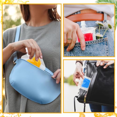 Reusable Energy Gel Pouches 1oz Leak-Proof Flexible Drink Bags - 100 Pack