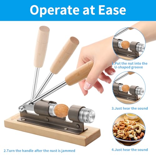 Heavy Duty Nutcracker for Pecan Walnut Hazelnut Almonds with Adjustable Sheller